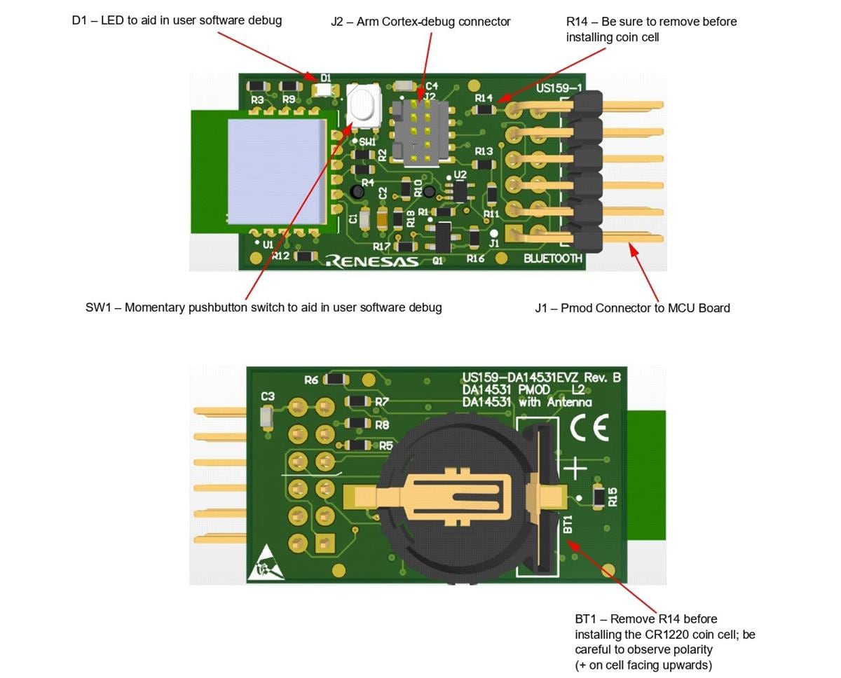 Renesas Electronics US159-DA14531EVZ DA14531 Pmod™ボード Renesas Electronics US159-DA14531EVZ DA14531 Pmod™ボード
